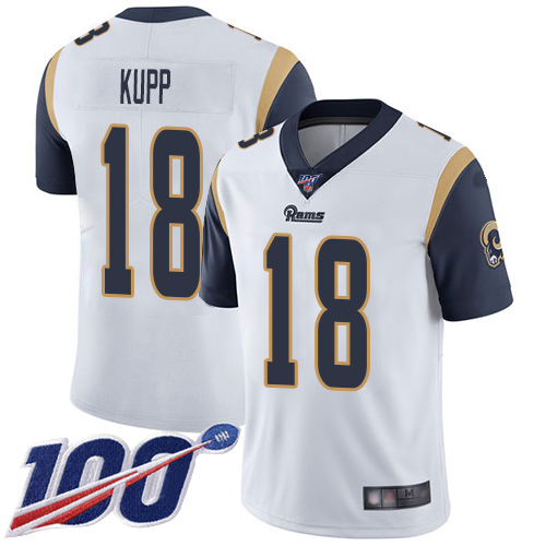 Los Angeles Rams Limited White Men Cooper Kupp Road Jersey NFL Football #18 100th Season Vapor Untouchable